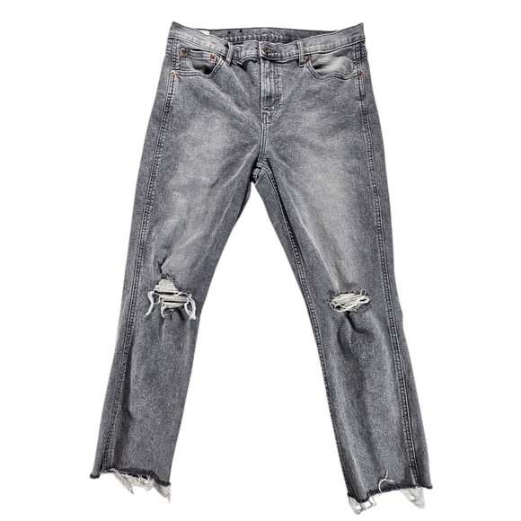 Gap Distressed vintage slim mid rise Gray Denim Jeans size 32/ 14R - Picture 1 of 5